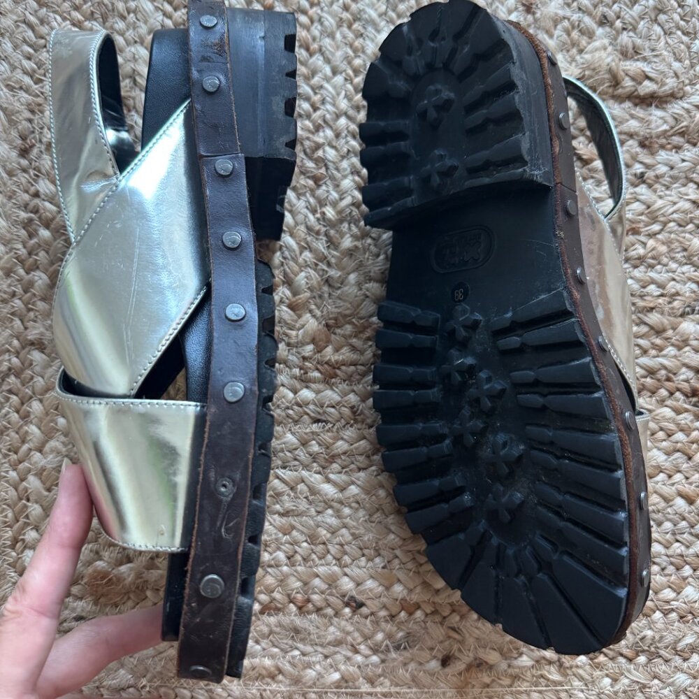 Marni Fussbett Sandals silver Leather – Size 39 / US 9 – Excellent Condition ✨ - Picture 10 of 11